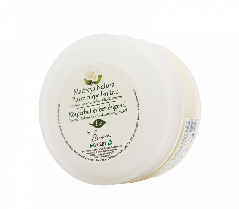 Vendita online: Burro corpo lenitivo Tea tree e olivello spinoso Vendita online: Burro corpo lenitivo Tea tree e olivello spinoso